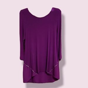 Thalia Sodi Mixed Media Purple Tunic